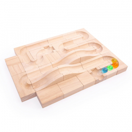 Traseu modular din lemn cu bile, 40 de piese, Guidecraft, 3-10 ani [5]