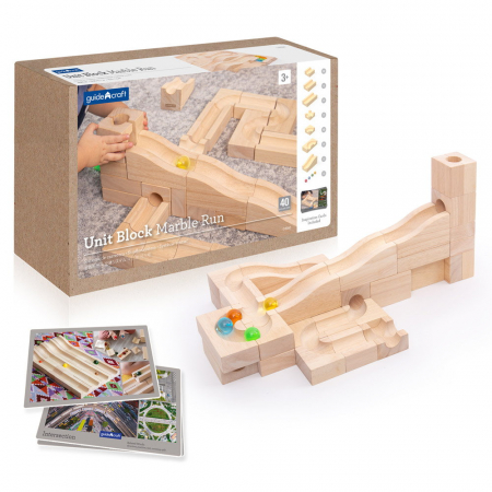 Jucării și Jocuri pentru copii - Traseu modular din lemn cu bile, 40 de piese, Guidecraft, 3-10 ani