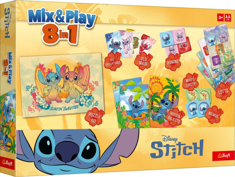 Jucării și Jocuri pentru copii - Trefl disney stitch set de jocuri mix and play 8in1 copii cu varsta peste 3 ani