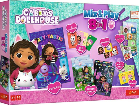 Jucării și Jocuri pentru copii - Trefl gabbys dollhouse joc 8in1 varsta 3 ani -10 ani