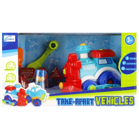 Jucării și Jocuri pentru copii - Tren de construit MegaCreative 382263, accesorii incluse, plastic, 3+ ani
