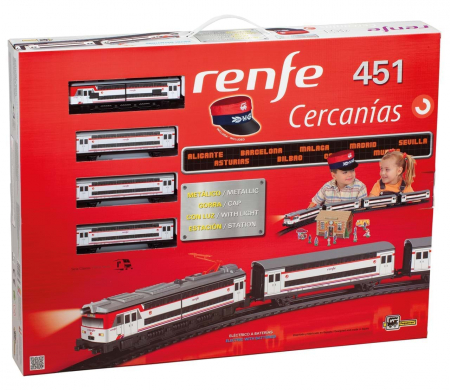 Trenulet electric calatori Cercanias RENFE 451 metalic, cu lumina si sapca conductor tren [6]