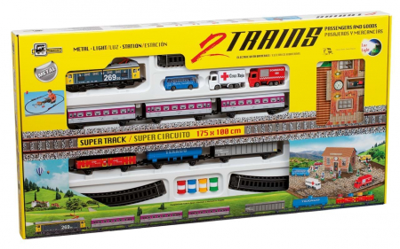 Trenulet electric dublu, calatori si marfa, cu lumina si statie [1]
