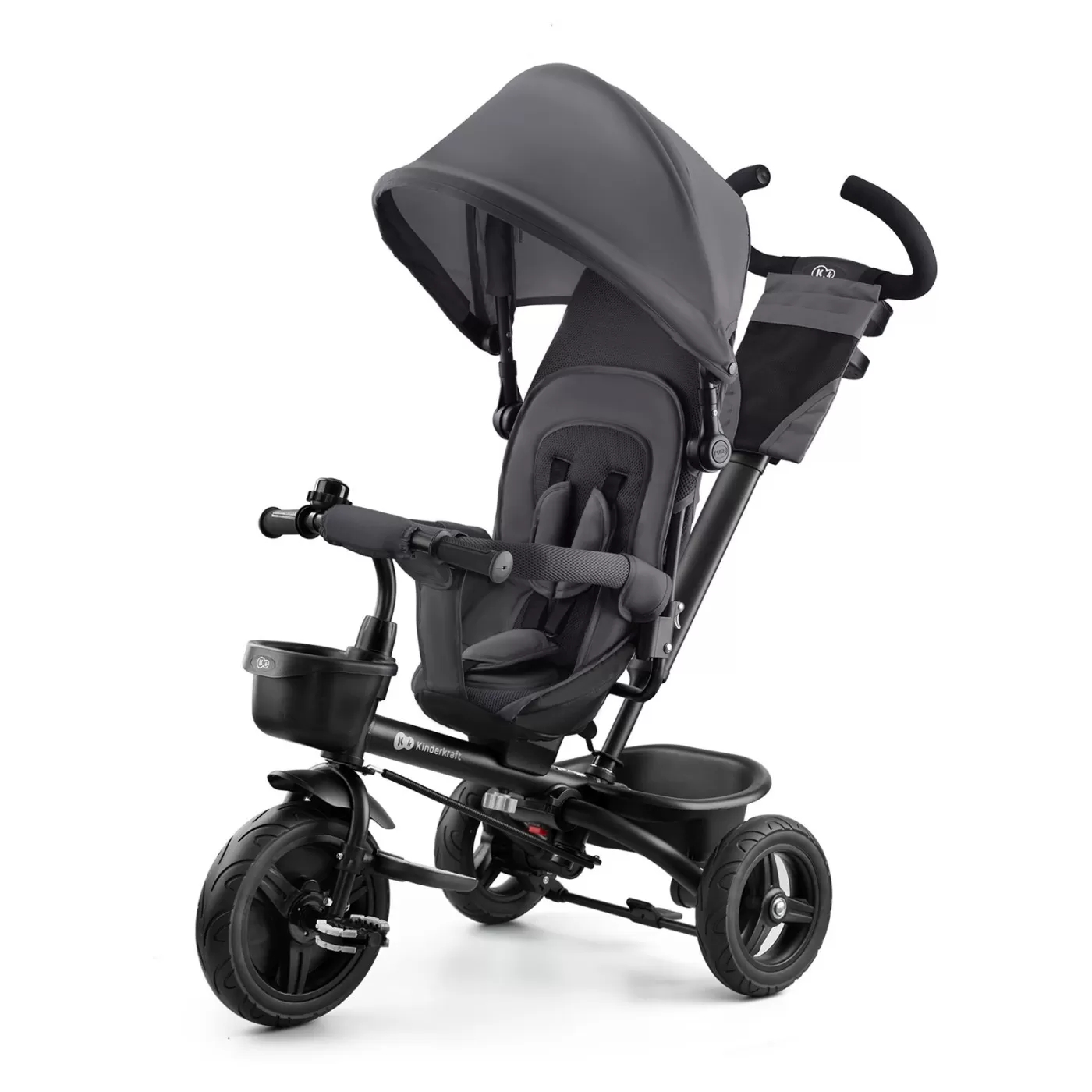 Triciclete copii - Tricicleta copii kinderkraft aveo, malachite grey, varsta de la 9 luni la 5 ani