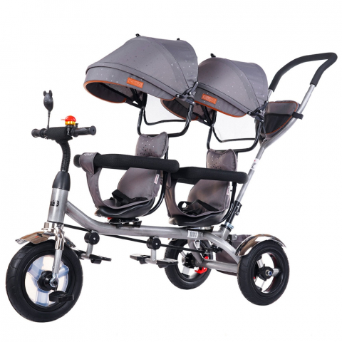 Jucării și Jocuri pentru copii - Tricicleta gemeni Chipolino 2Play platinum