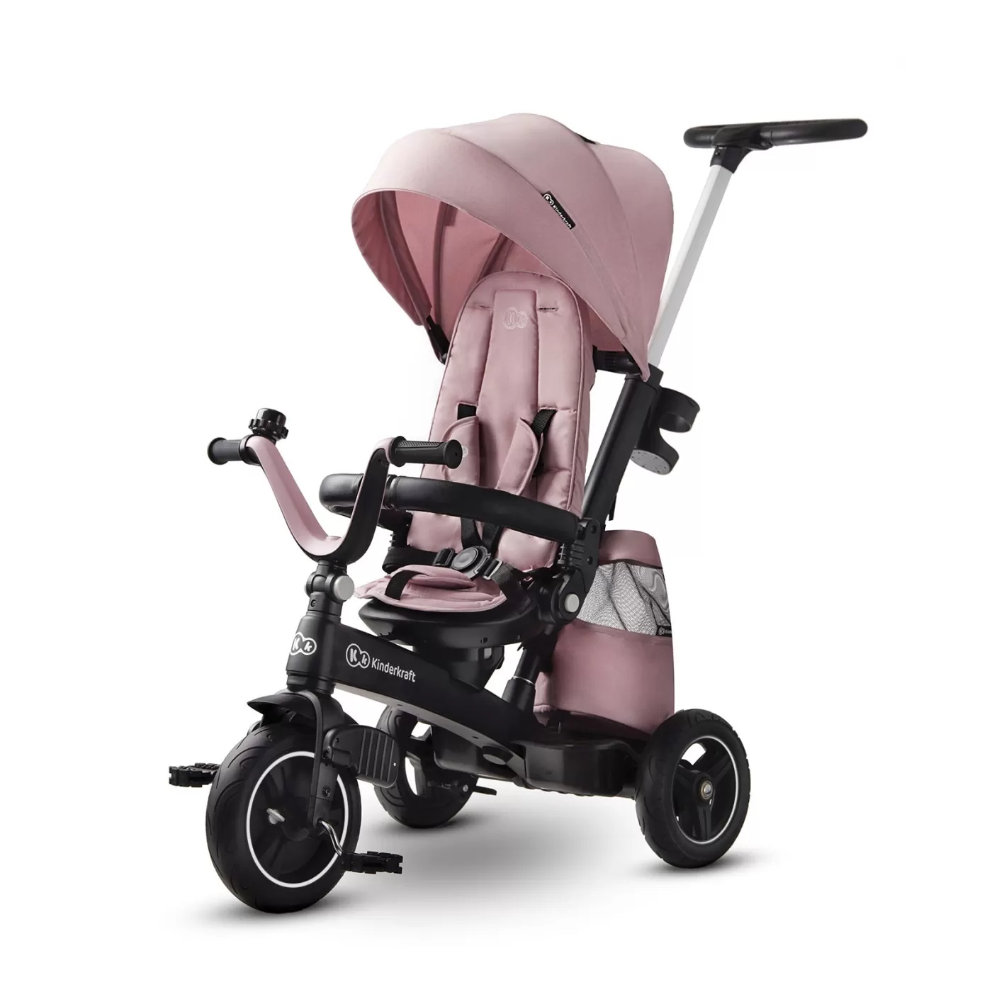 Jucării și Jocuri pentru copii - Tricicleta kinderkraft easytwist, mauvelous pink, varsta de la 9 luni la 5 ani