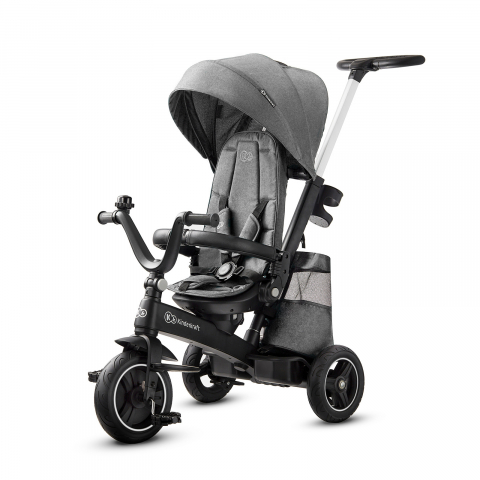 Jucării și Jocuri pentru copii - Tricicleta kinderkraft easytwist, platinum grey, varsta de la 9 luni la 5 ani