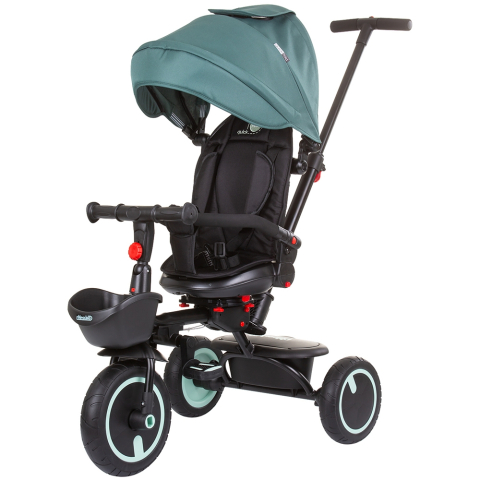 Jucării exterior pentru copii - Tricicleta pliabila Chipolino Quick Fold cu sezut reversibil aloe