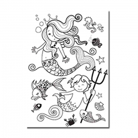 Tricou de colorat cu ajutorul cariocilor lavabile - sirena [2]