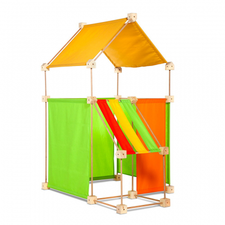 Jucării și Jocuri pentru copii - Trigonos FAMILY, set modular de constructie, portocaliu, 4-10 ani