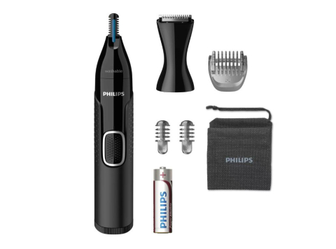 Ingrijire personala & Cosmetice - Trimmer pentru nas si urechi philips nt5650/16, baterie, lavabil, utilizare umed si uscat, tehnologie precision trim, otel inoxidabil, pieptene pentru sprancene , 2 piepteni 3-5 mm , negru, l x a x i 