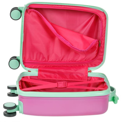Troler de calatorie pentru fetite, model unicorn, capacitate 22.8L, Roz [3]