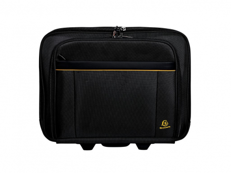 Birotică și Papetărie - Troler de mana cu 4 roti, pentru haine si laptop 15,6", culoare negru, ideal ca bagaj de mana in avion