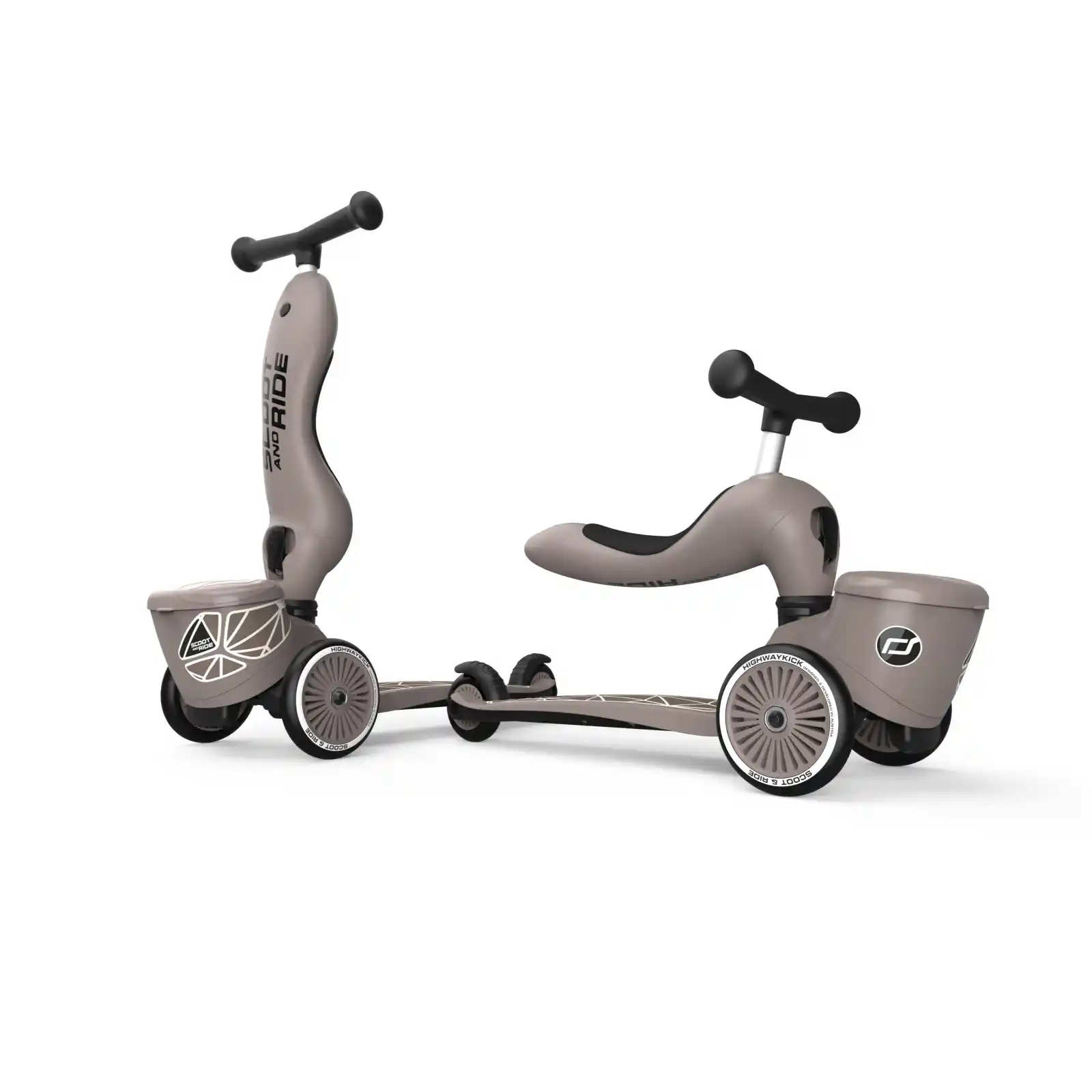 Jucării și Jocuri pentru copii - Trotinete copii 1-5 ani, cu scaun, Scoot Ride, HighwayKick 1 Lifestyle Brownlines