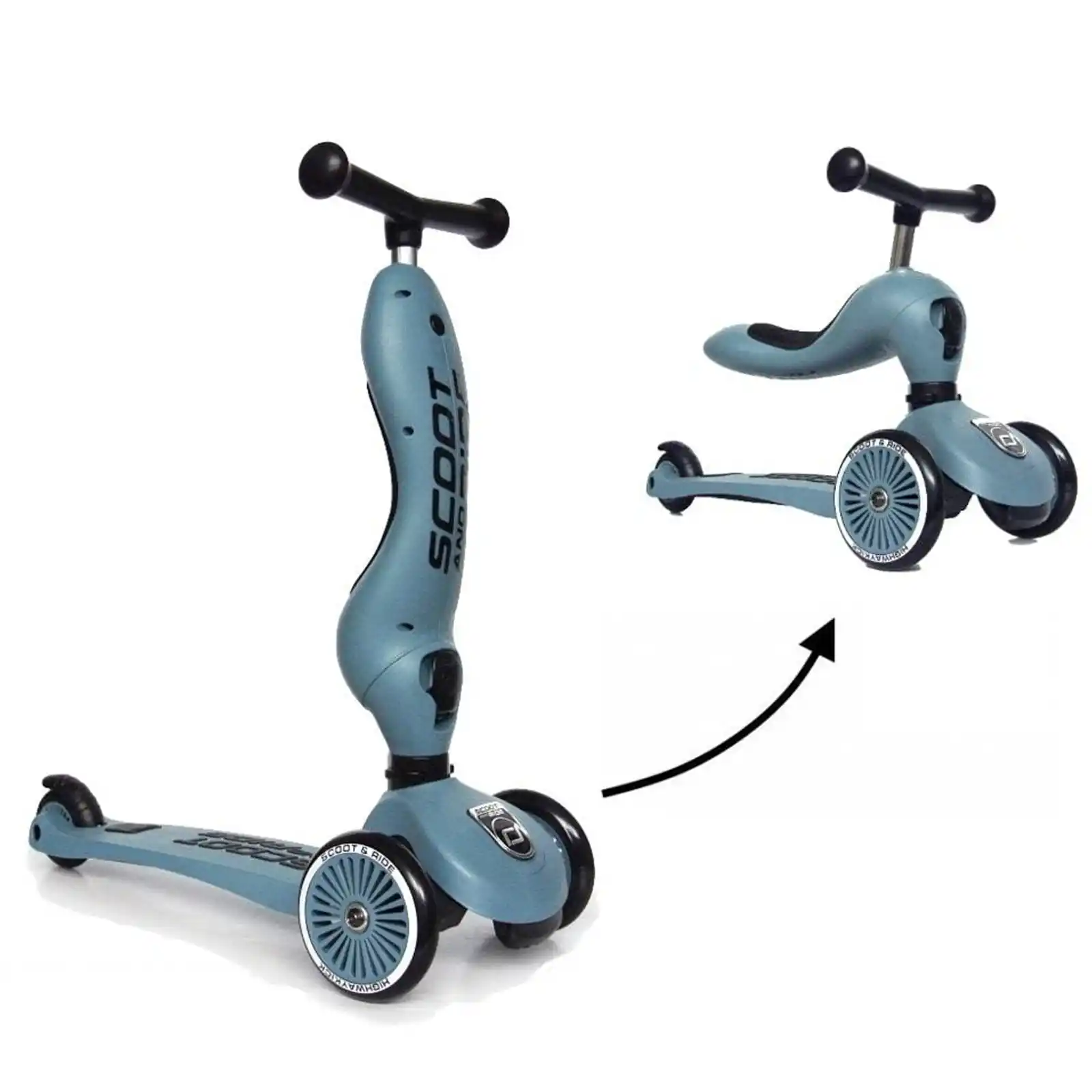 Trotinete copii, cu scaun, Scoot and Ride, HighwayKick 1 Steel, 1-5 ani [1]