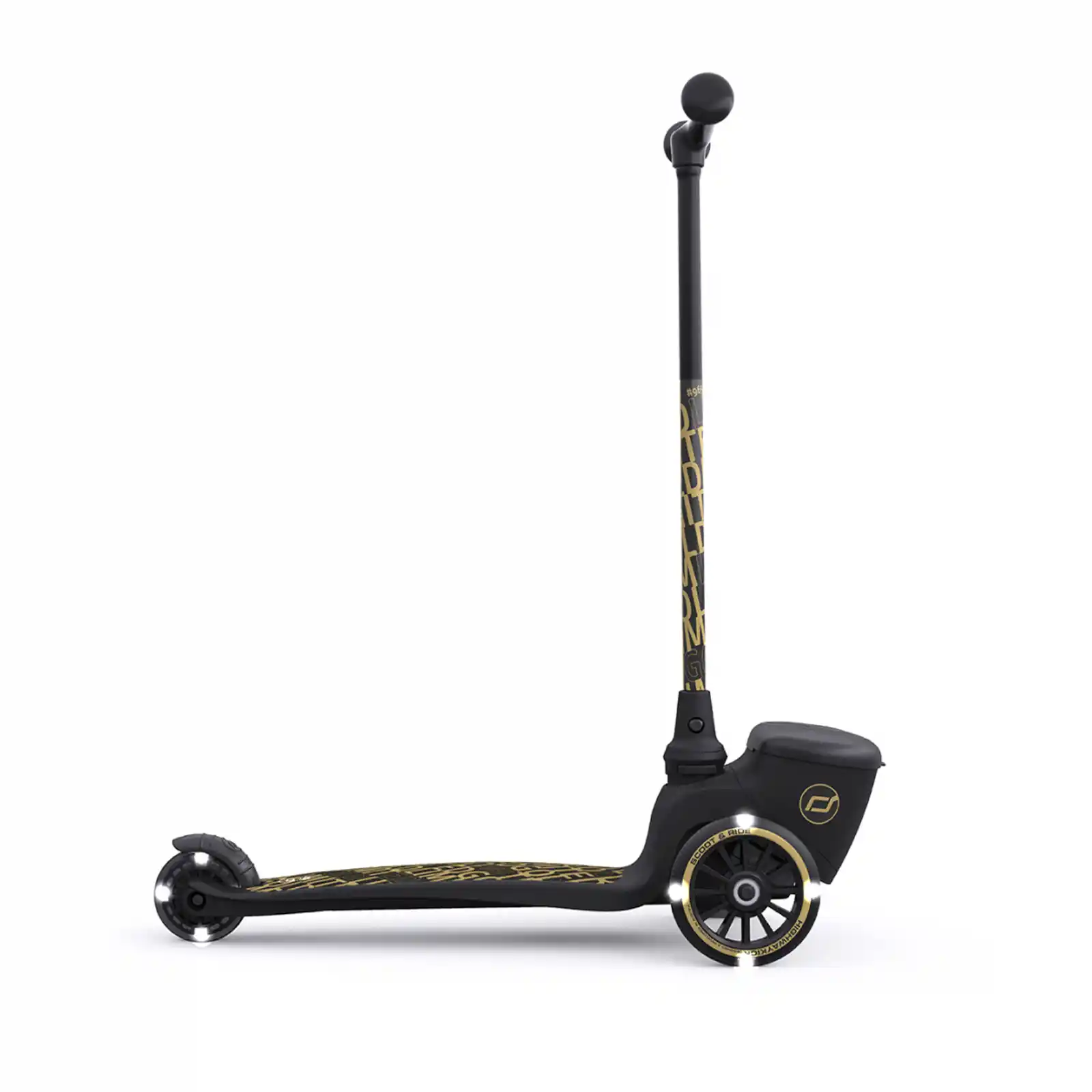 Trotinete copii 2 ani+, roti cu lumini, Scoot Ride, HighwayKick 2 Black Gold Limited [6]