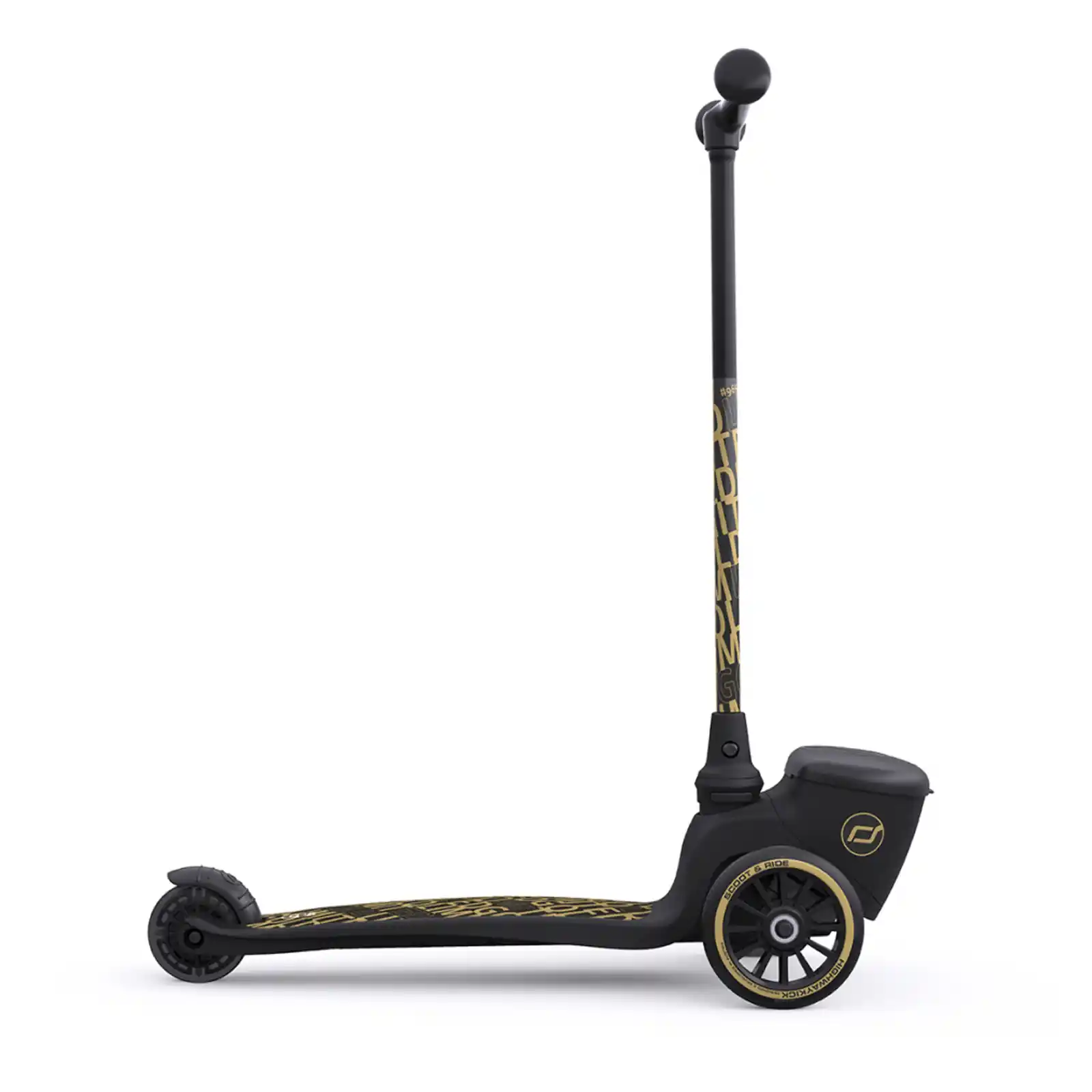 Trotinete copii 2 ani+, roti cu lumini, Scoot Ride, HighwayKick 2 Black Gold Limited [7]