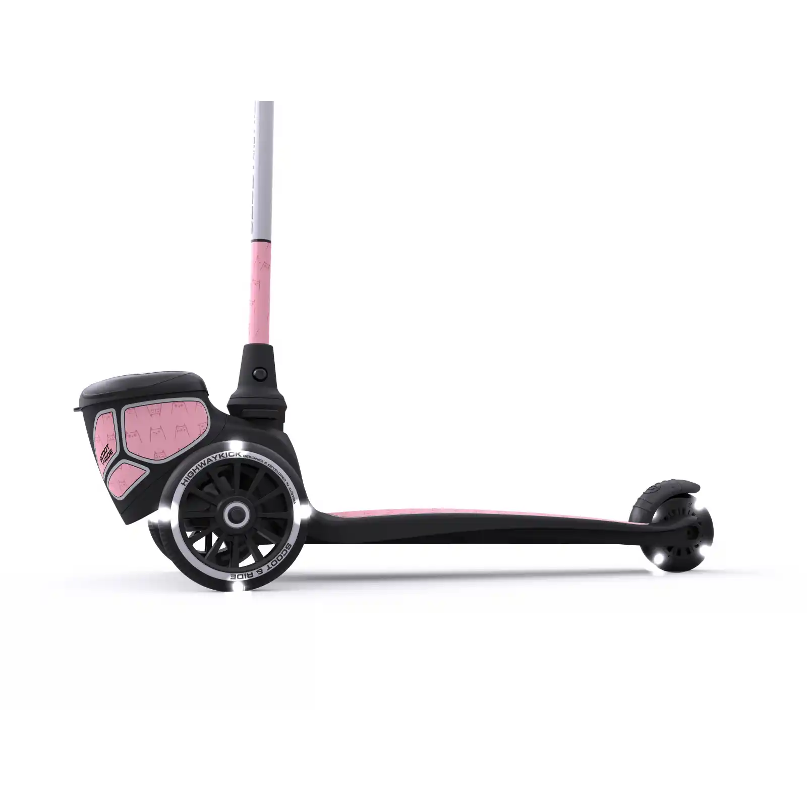 Trotinete copii, pliabila, roti lumini, 2 ani+, Scoot Ride, HighwayKick 2 Lifestyle Rose Reflectorizant [4]