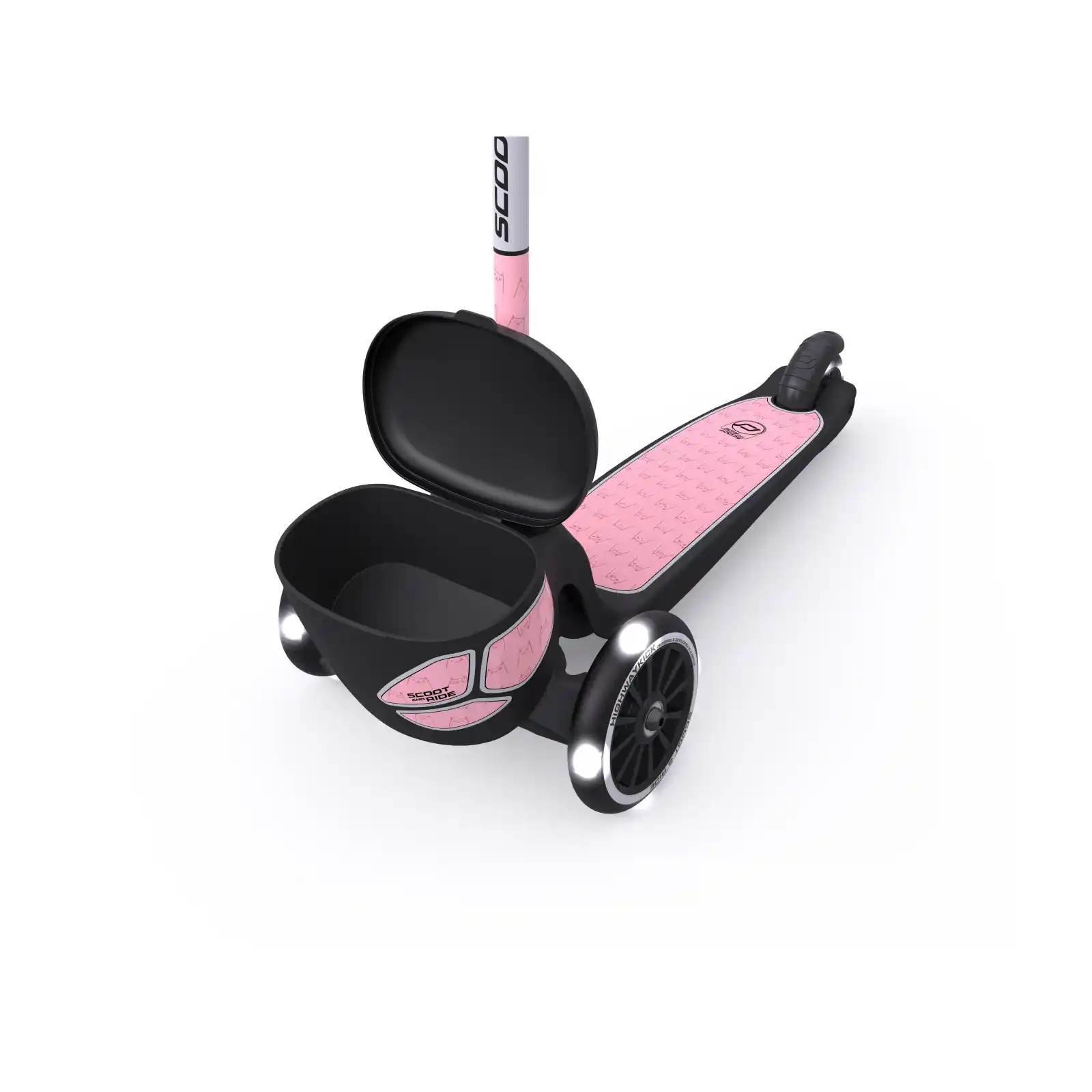 Trotinete copii, pliabila, roti lumini, 2 ani+, Scoot Ride, HighwayKick 2 Lifestyle Rose Reflectorizant [7]