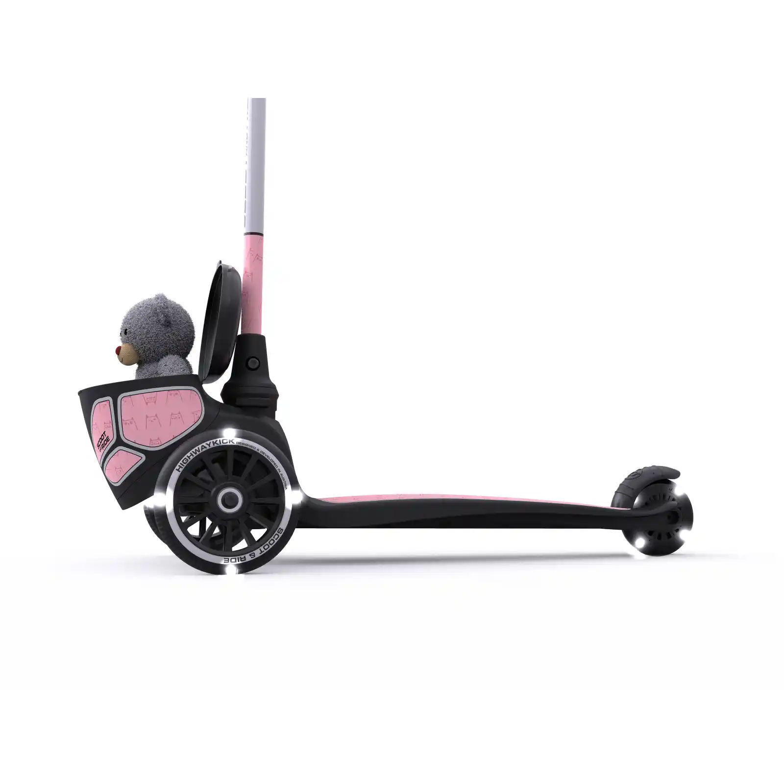 Trotinete copii, pliabila, roti lumini, 2 ani+, Scoot Ride, HighwayKick 2 Lifestyle Rose Reflectorizant [6]