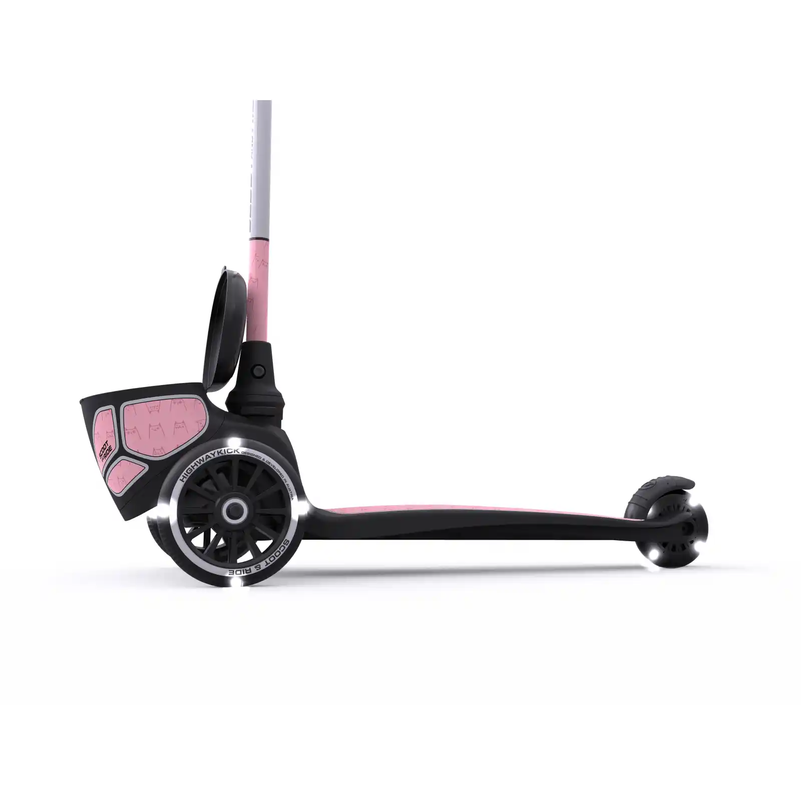 Trotinete copii, pliabila, roti lumini, 2 ani+, Scoot Ride, HighwayKick 2 Lifestyle Rose Reflectorizant [5]