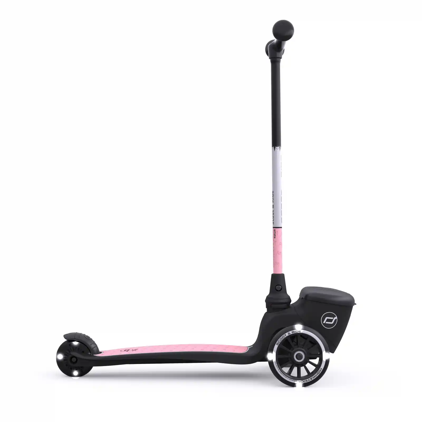 Trotinete copii, pliabila, roti lumini, 2 ani+, Scoot Ride, HighwayKick 2 Lifestyle Rose Reflectorizant [3]