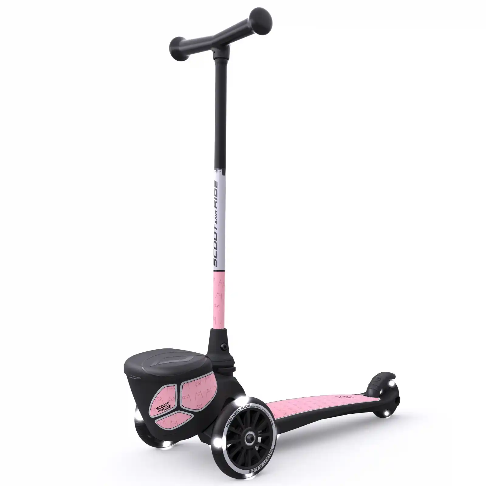 Jucării și Jocuri pentru copii - Trotinete copii, pliabila, roti lumini, 2 ani+, Scoot Ride, HighwayKick 2 Lifestyle Rose Reflectorizant