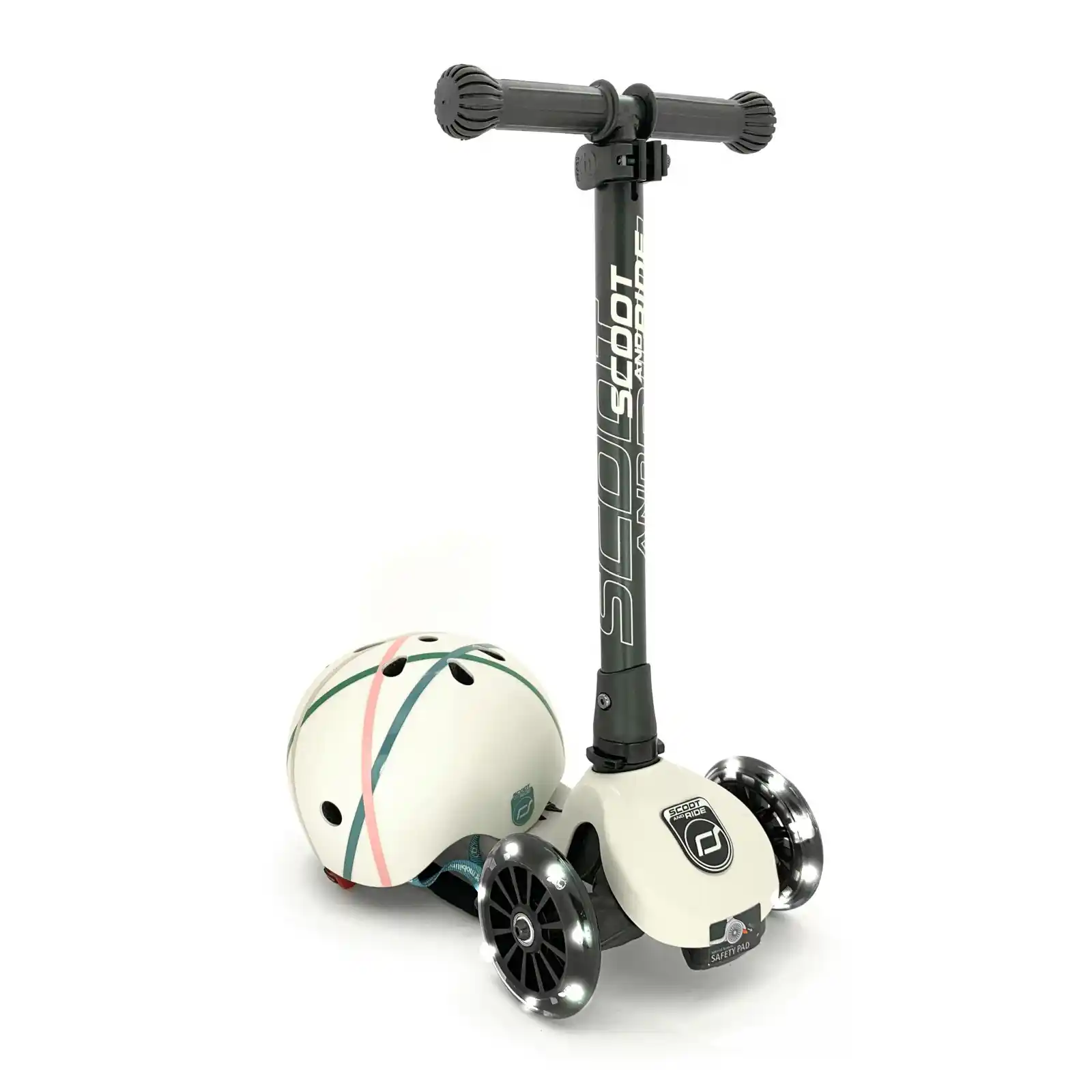 Trotinete copii, pliabila, reglabila, roti lumini, 3-6 ani, Scoot Ride, HighwayKick 3 Led Ash [7]