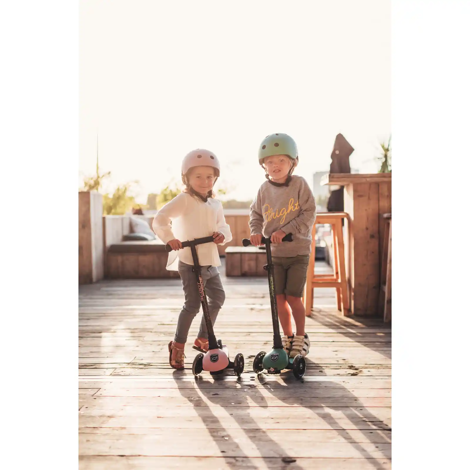 Trotinete copii, pliabila, reglabila, roti lumini, 3-6 ani, Scoot Ride, HighwayKick 3 Led Forest [6]