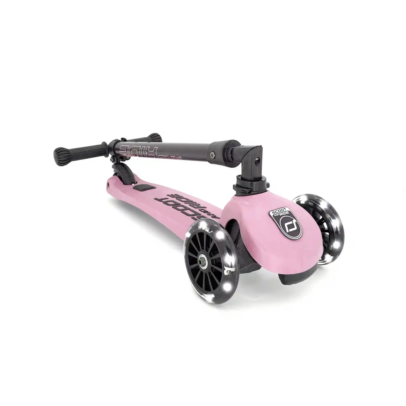 Trotinete copii, pliabila, reglabila, roti lumini, 3-6 ani, Scoot Ride, HighwayKick 3 Led Rose [4]