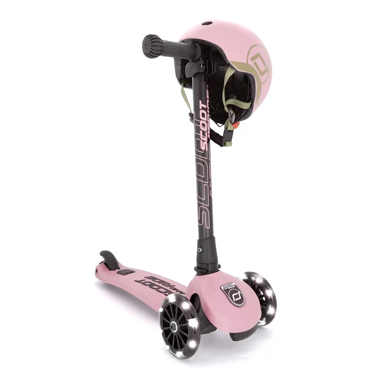 Trotinete copii, pliabila, reglabila, roti lumini, 3-6 ani, Scoot Ride, HighwayKick 3 Led Rose [2]