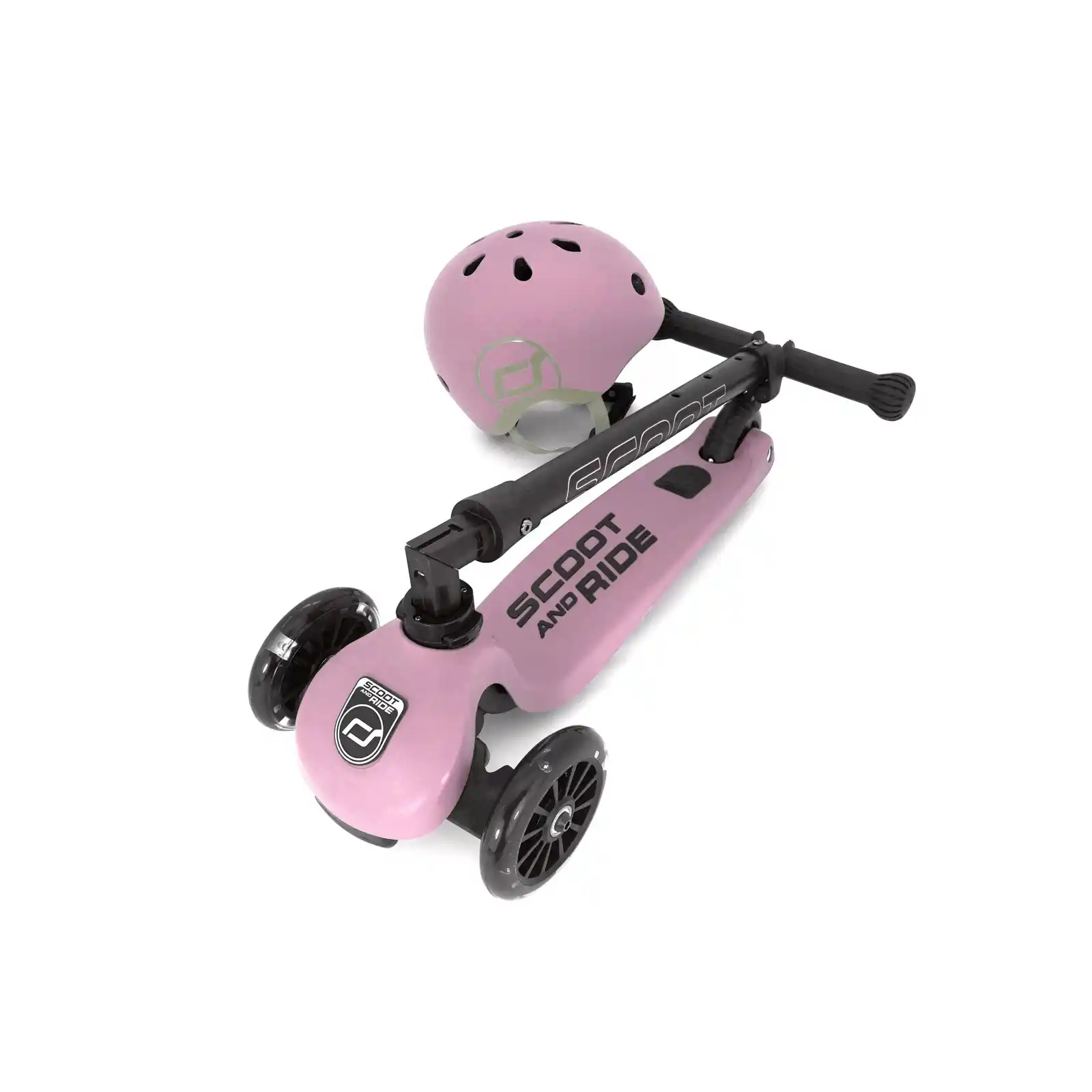 Trotinete copii, pliabila, reglabila, roti lumini, 3-6 ani, Scoot Ride, HighwayKick 3 Led Rose [9]