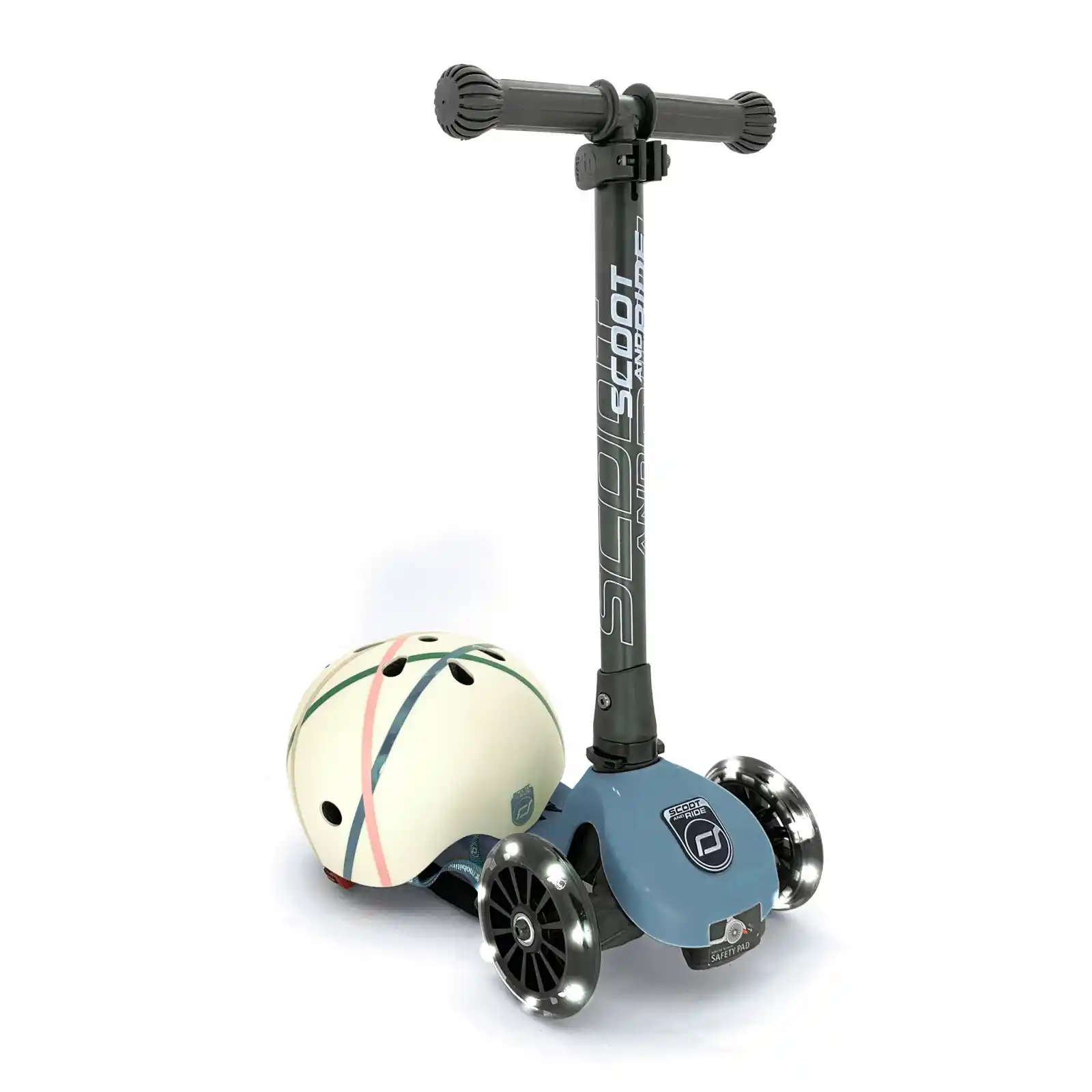 Trotinete copii, pliabila, reglabila, roti lumini, 3-6 ani, Scoot Ride, HighwayKick 3 Led Steel [7]