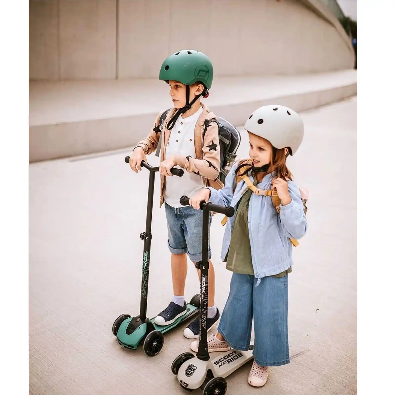 Trotinete copii, pliabila, reglabila, roti lumini, 5 ani+, Scoot Ride, HighwayKick 5 Led Forest [4]