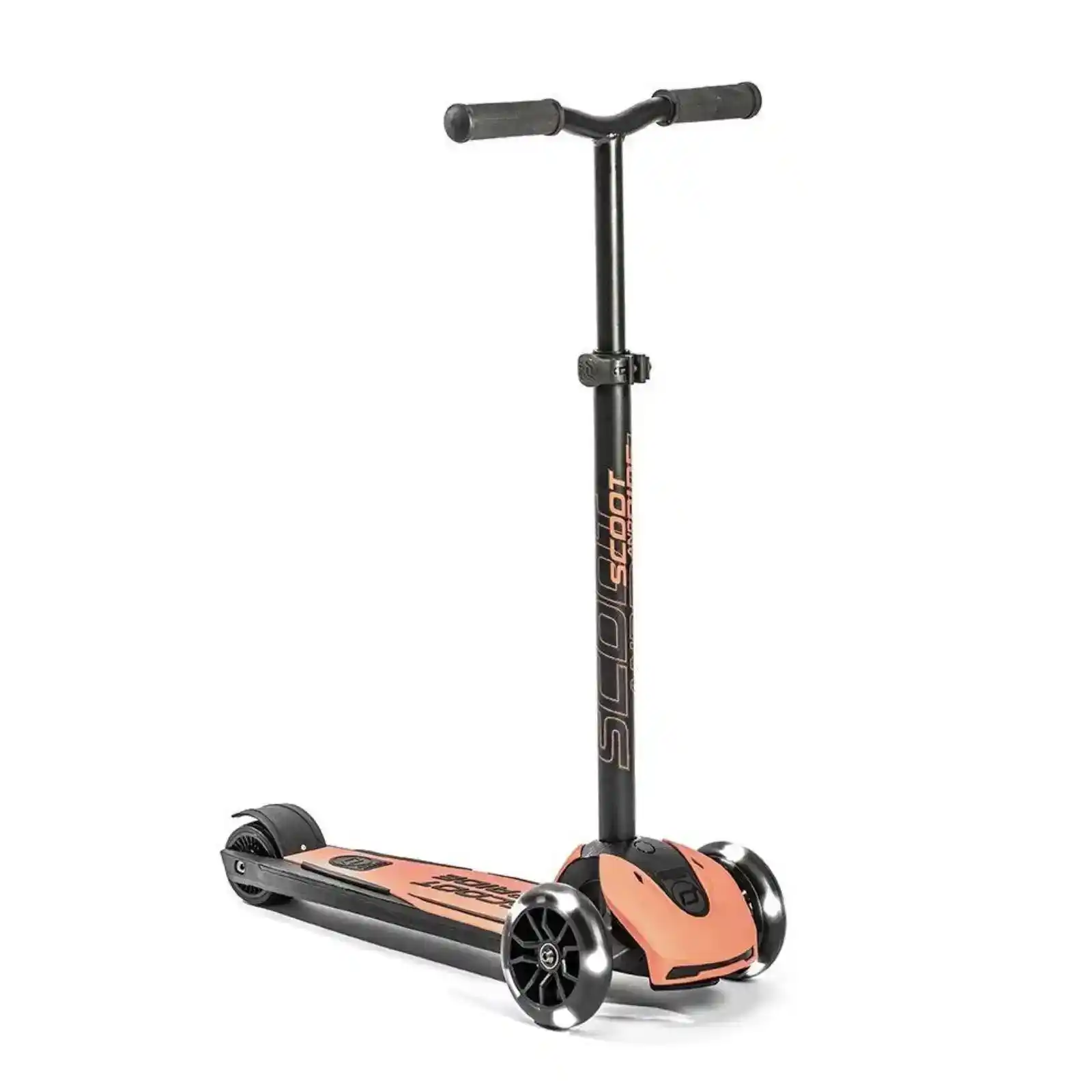 Jucării și Jocuri pentru copii - Trotinete copii, pliabila, reglabila, roti lumini, 5 ani+, Scoot Ride, HighwayKick 5 Led Peach