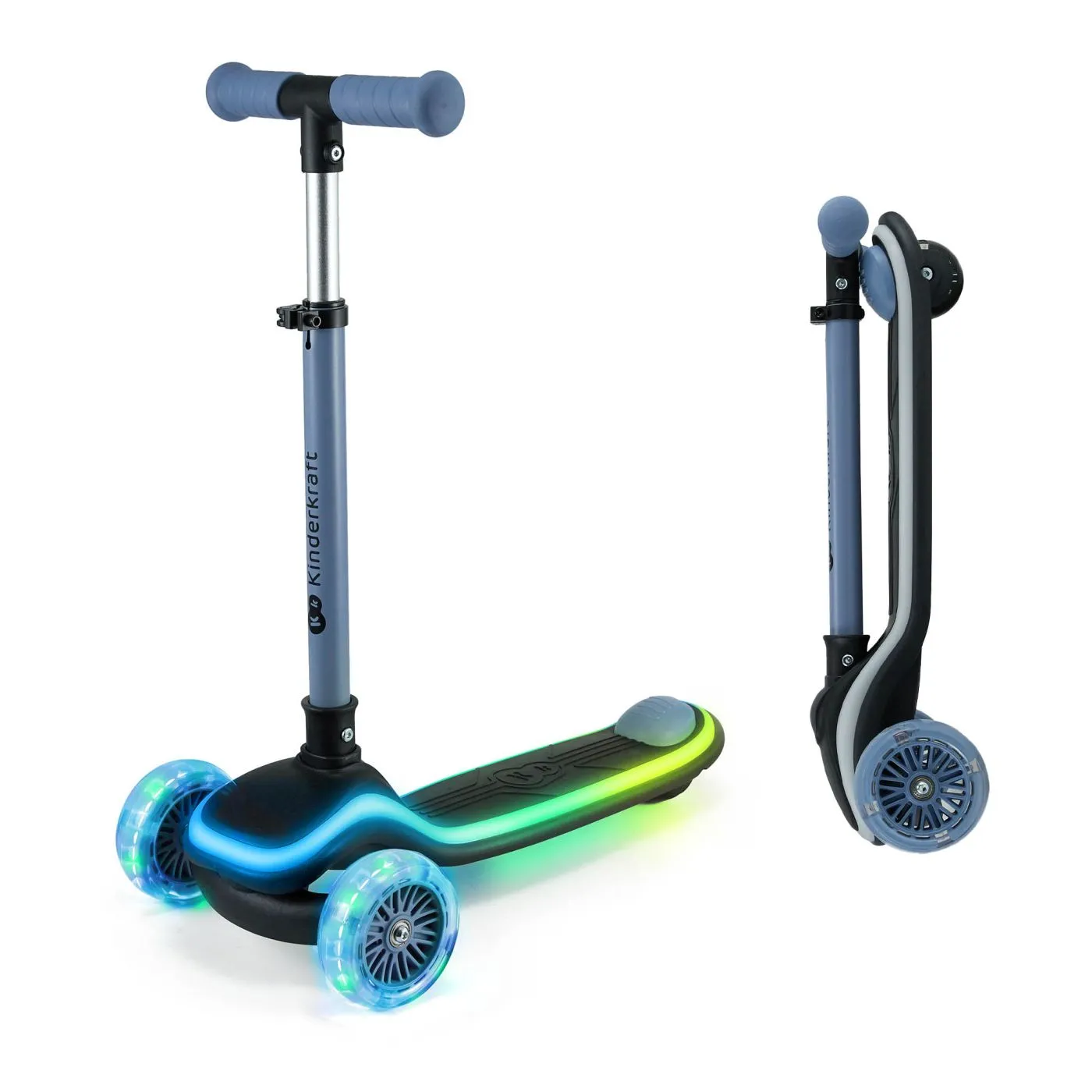 Trotineta cu lumini kinderkraft raket, blue, copii varsta 6 luni pana la 2 ani [4]