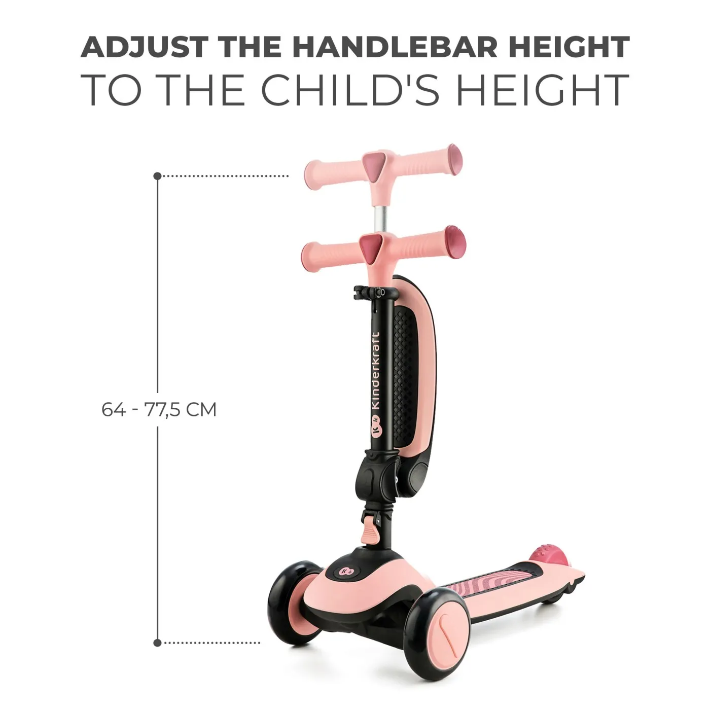 Trotineta kinderkraft halley, rosa pink, varsta de la 2 ani la 6 ani [6]