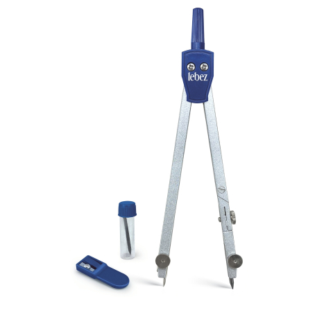 Trusa compas scolar din metal satinat cu deschidere rack, cu 3 accesorii (blister), copii varsta 6 ani+,8 ani+ [1]