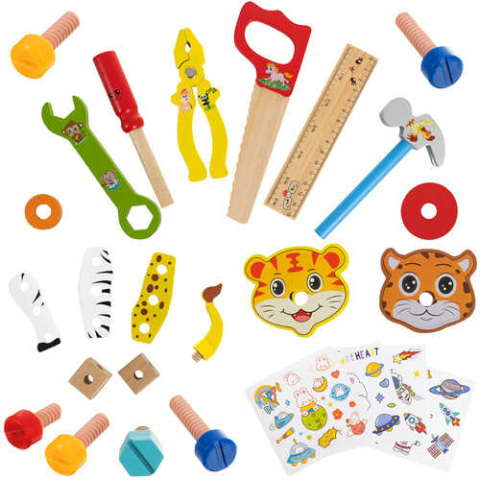 Trusa Scule Copii, Set Educativ DIY cu Unelte de Construit [2]