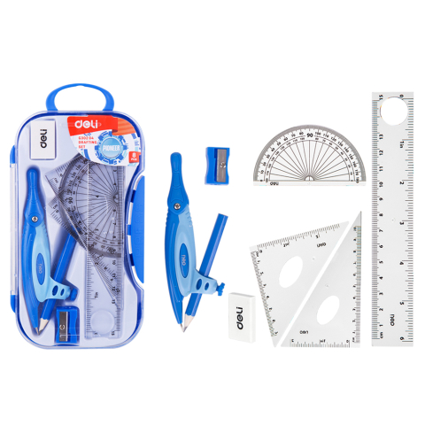 Trusa geometrie 7 piese cutie plastic deli [4]