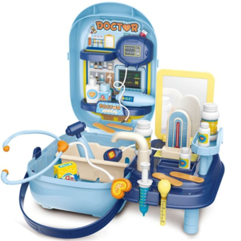 Jucării și Jocuri pentru copii - Trusa doctor copii, 34 accesorii, valiza medic, joc de rol copii