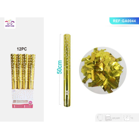 Decoratiuni petreceri - Tun confetti PartyGo, 50cm, auriu, GA0044