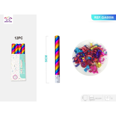 Decoratiuni petreceri - Tun confetti PartyGo, 50cm, curcubeu, GA0056