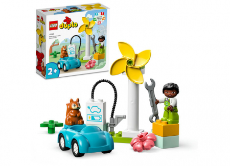 LEGO DUPLO - Turbina eoliana si masina electrica, varsta de la 2 ani la 4 ani