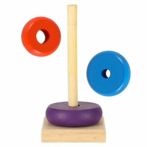 Piramida Montessori din lemn curcubeu, Jucarie Sortator culori [6]