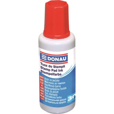 Ștampile, Tușiere, Embosare - Tus pentru stampila DONAU cu picurator 30 ml Rosu