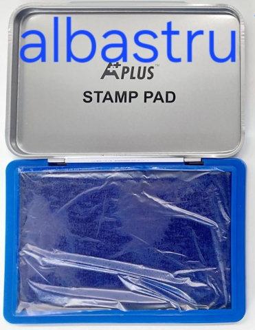 Ștampile, Tușiere, Embosare - Tusiera A Plus metal 7x10.9cm albastra tusata