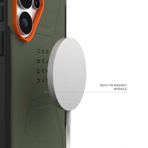 UAG Husa Civilian Magnetic Samsung Galaxy S26 Ultra Olive Drab / Orange [4]