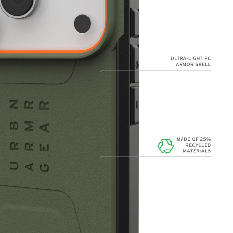 UAG Husa Civilian Magsafe iPhone 17 Pro Max Olive/Orange [15]
