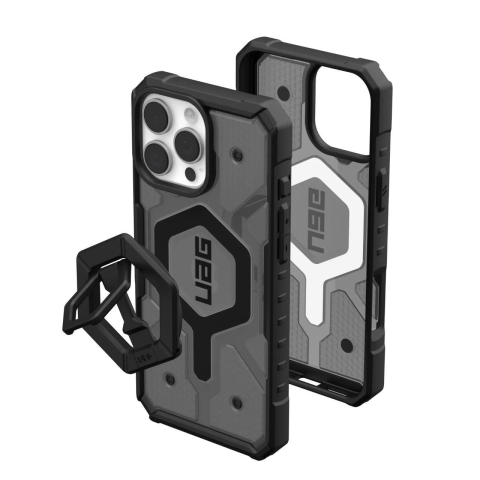 Laptop, Tablete & Telefoane - UAG Husa Pathfinder Clear MagSafe iPhone 16 Pro Max Ash/Black Stand